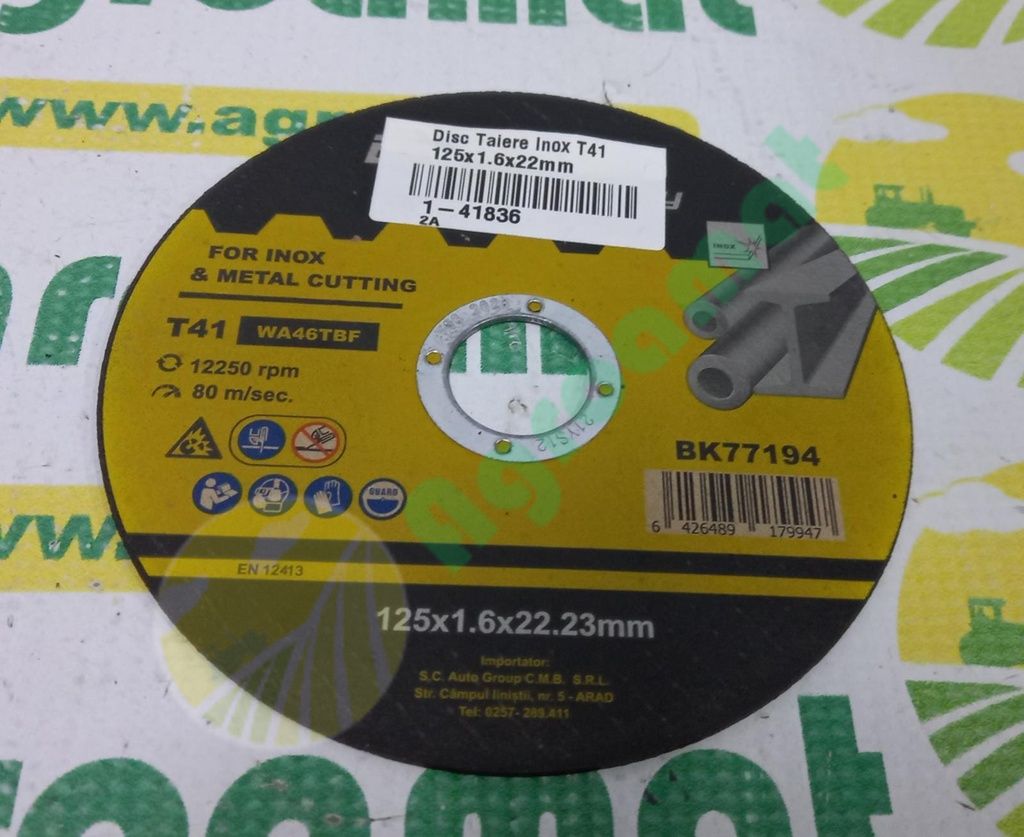 Disc Taiere Inox T41 125x1.6x22mm