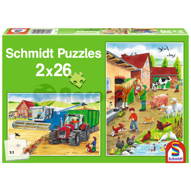 Puzzle, la ferma, 2 x 26 piese