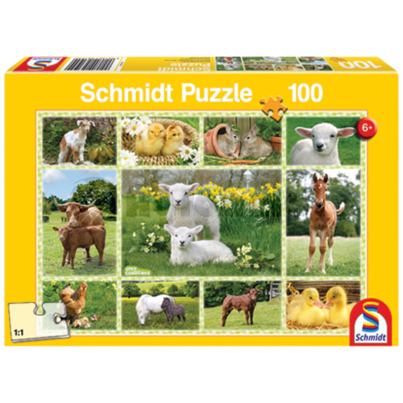 Puzzle, animale mici la ferma, 100 de piese