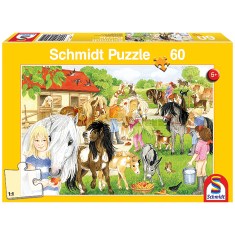 Puzzle, distractie cu poney, 60 de piese