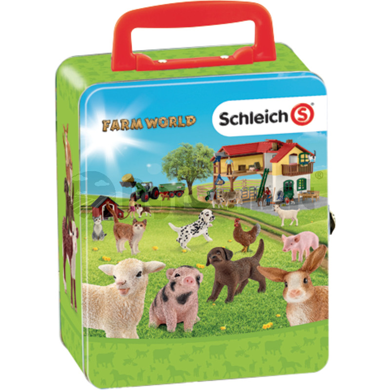 Farm World cutie depozitare din metal - pentru 18 pui de animale