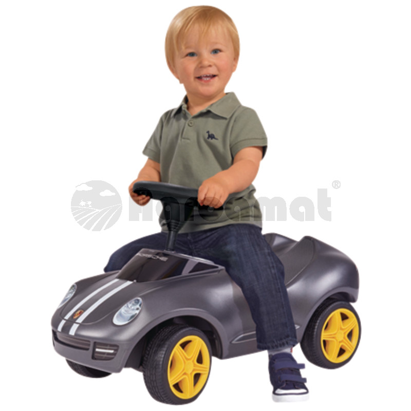 Porsche pentru copii cu volan aderent, claxon mecanic, anvelope cu profil
