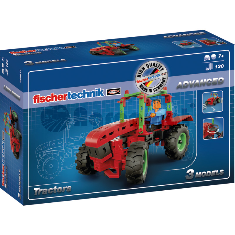 Tractors Spiel - 3 tractoare cu fuzeta si directie, functionale, 3 modele
