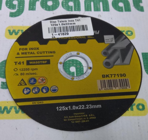 [AMAT1-41829] Disc Taiere T41 125x1.0x22mm