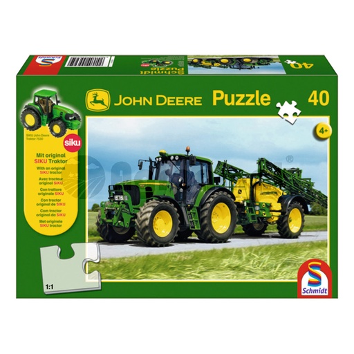 [AMAT3-91301] Puzzle, John Deere 6630 cu stropitoare camp + tractor Original SIKU Traktor, 40 de piese